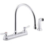Kohler - Triton Bowe 1.5 gpm kitchen sink faucet with 9-5/16'' gooseneck spout, matching finish sidespray, aerated flow and lever handles - Polished Chrome