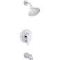 Kohler - July Rite-temp Bath And Shower Trim with Lever Handle, Slip-fit Spout And 1.75 Gpm Showerhead - Polished Chrome
