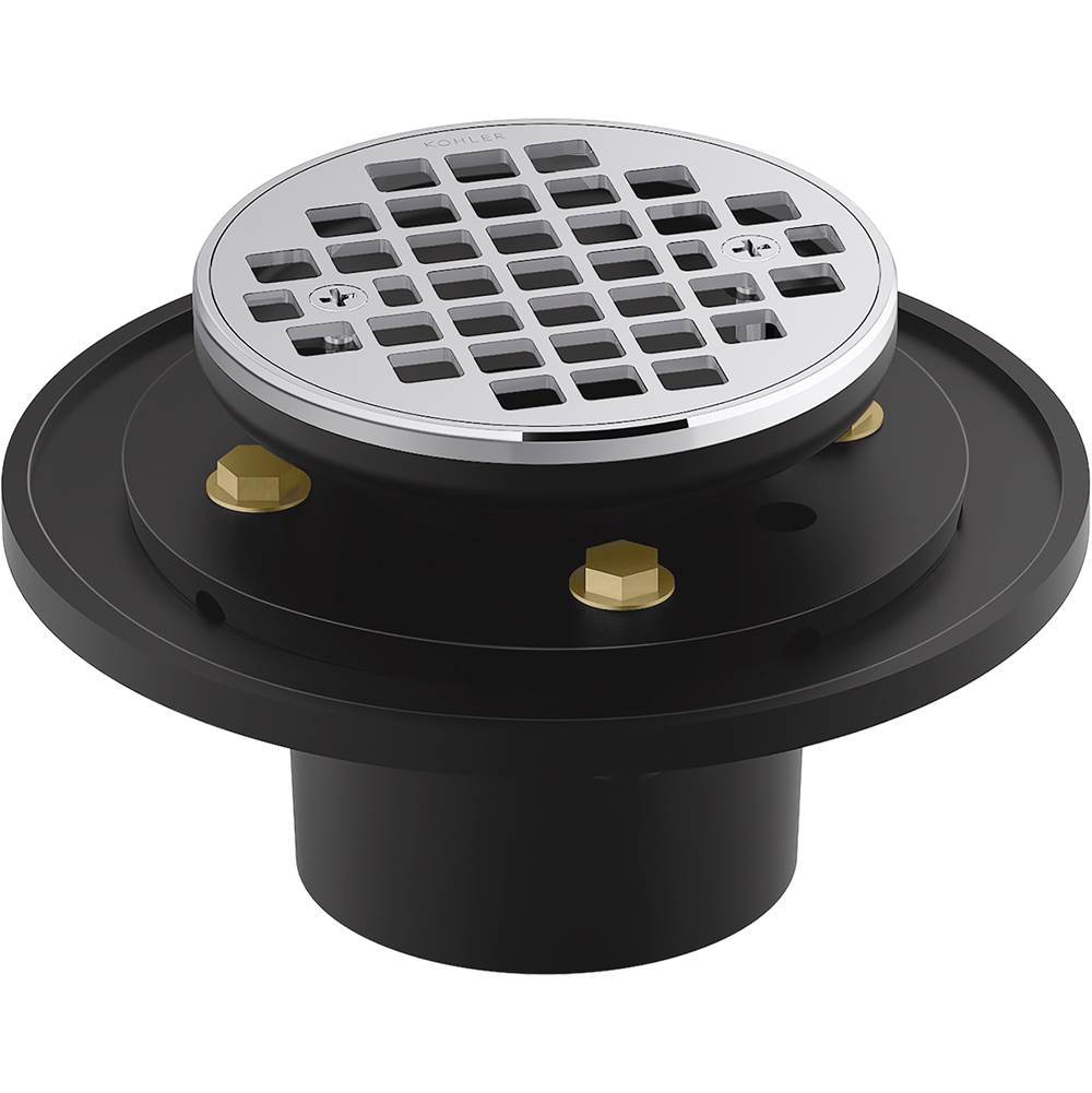Kohler - Clearflo Round brass tile-in shower drain - Polished Chrome