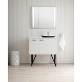 Verdera 34'' x 30'' two-door lighted medicine cabinet, left-hinged