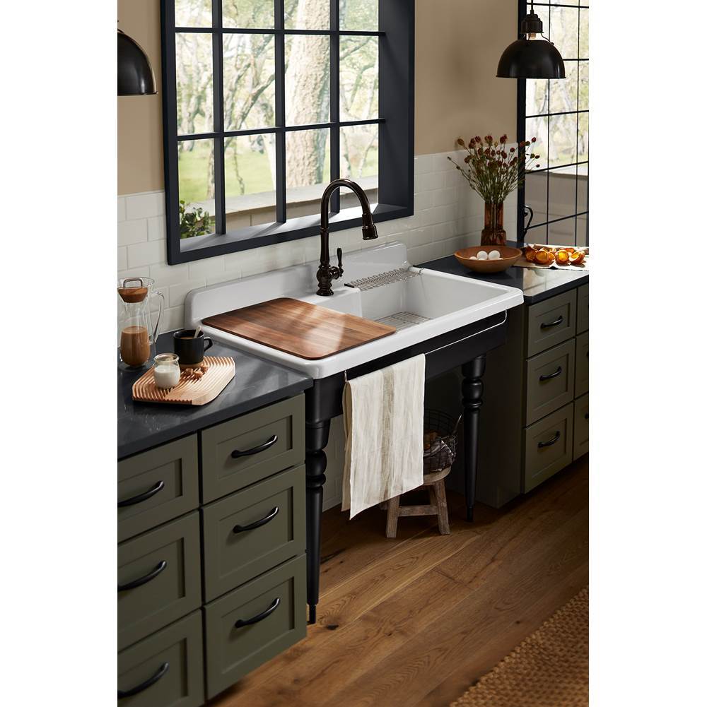 Farmstead 45'' top-/wall-mount single-bowl workstation farmhouse kitchen sink