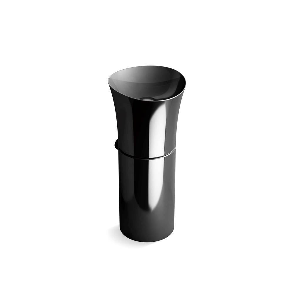 Kohler - VeilE 16'' pedestal bathroom sink, no overflow - Black