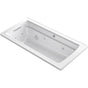 Kohler - Archer 66'' x 32'' drop-in Heated BubbleMassageE air bath with whirlpool - White