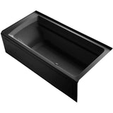 Kohler - Archer 72'' x 36'' alcove Heated BubbleMassageE air bath, right drain - Black