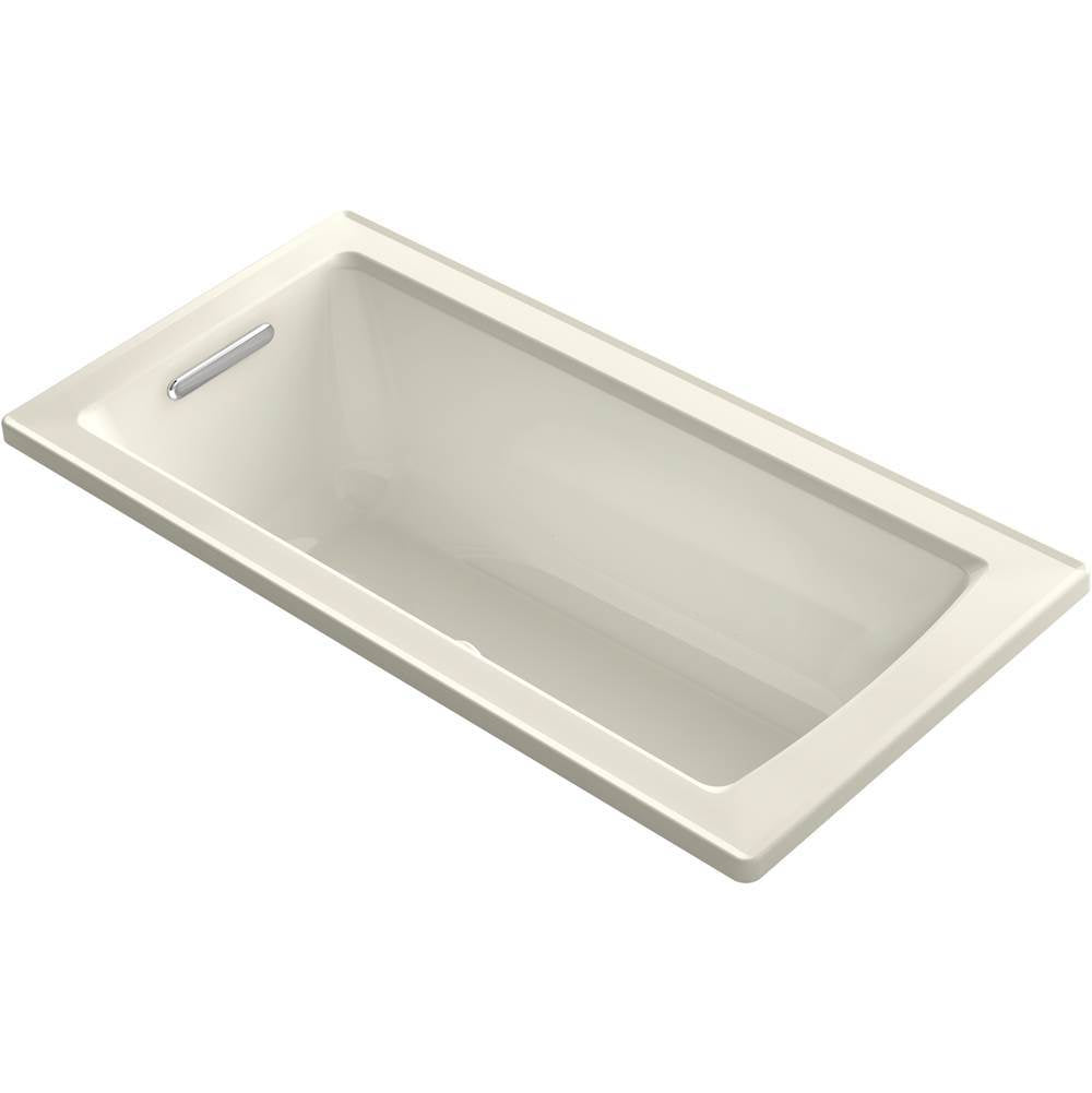 Kohler - Archer 60'' x 30'' drop-in Heated BubbleMassageE air bath - Biscuit