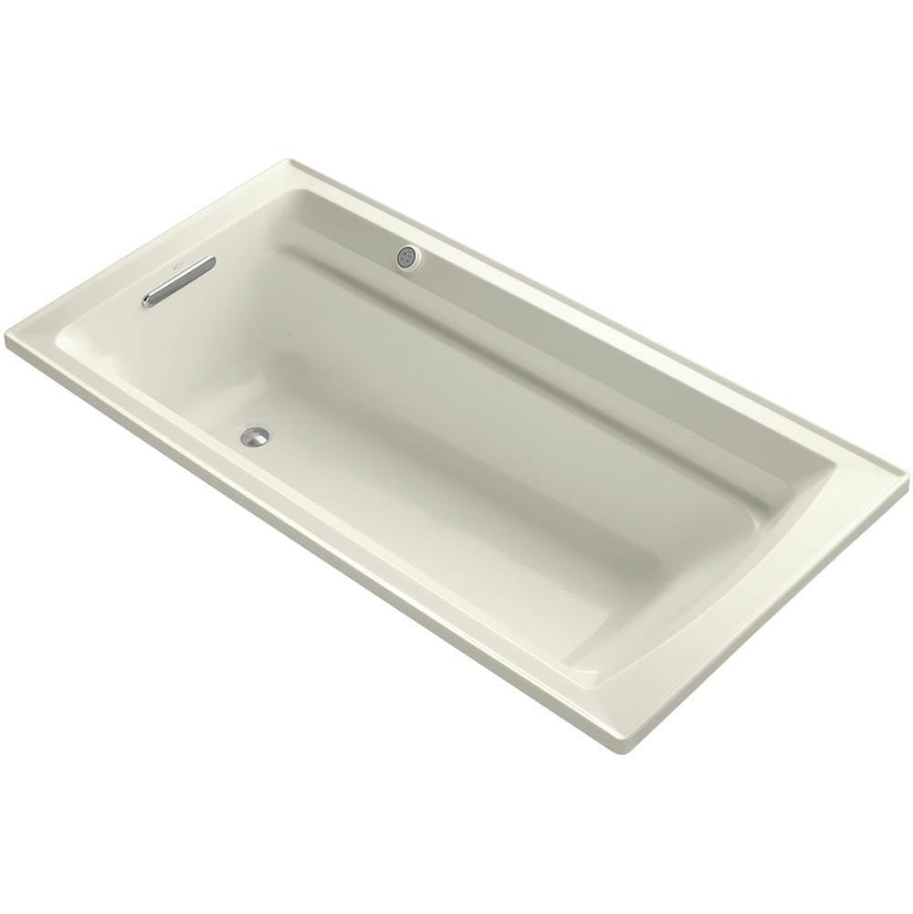 Kohler - Archer 72'' x 36'' drop-in Heated BubbleMassageE air bath - Biscuit