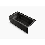 Kohler - Archer 66'' x 32'' alcove whirlpool bath with Bask heated surface, right drain - Black