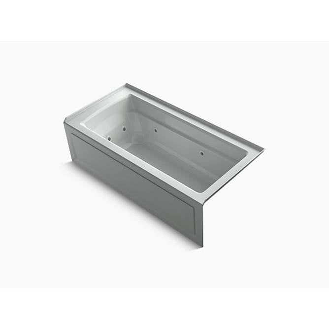 Kohler - Archer 66'' x 32'' alcove whirlpool bath with Bask heated surface, right drain - Ice Grey