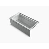 Kohler - Archer 66'' x 32'' alcove whirlpool bath with Bask heated surface, right drain - Ice Grey