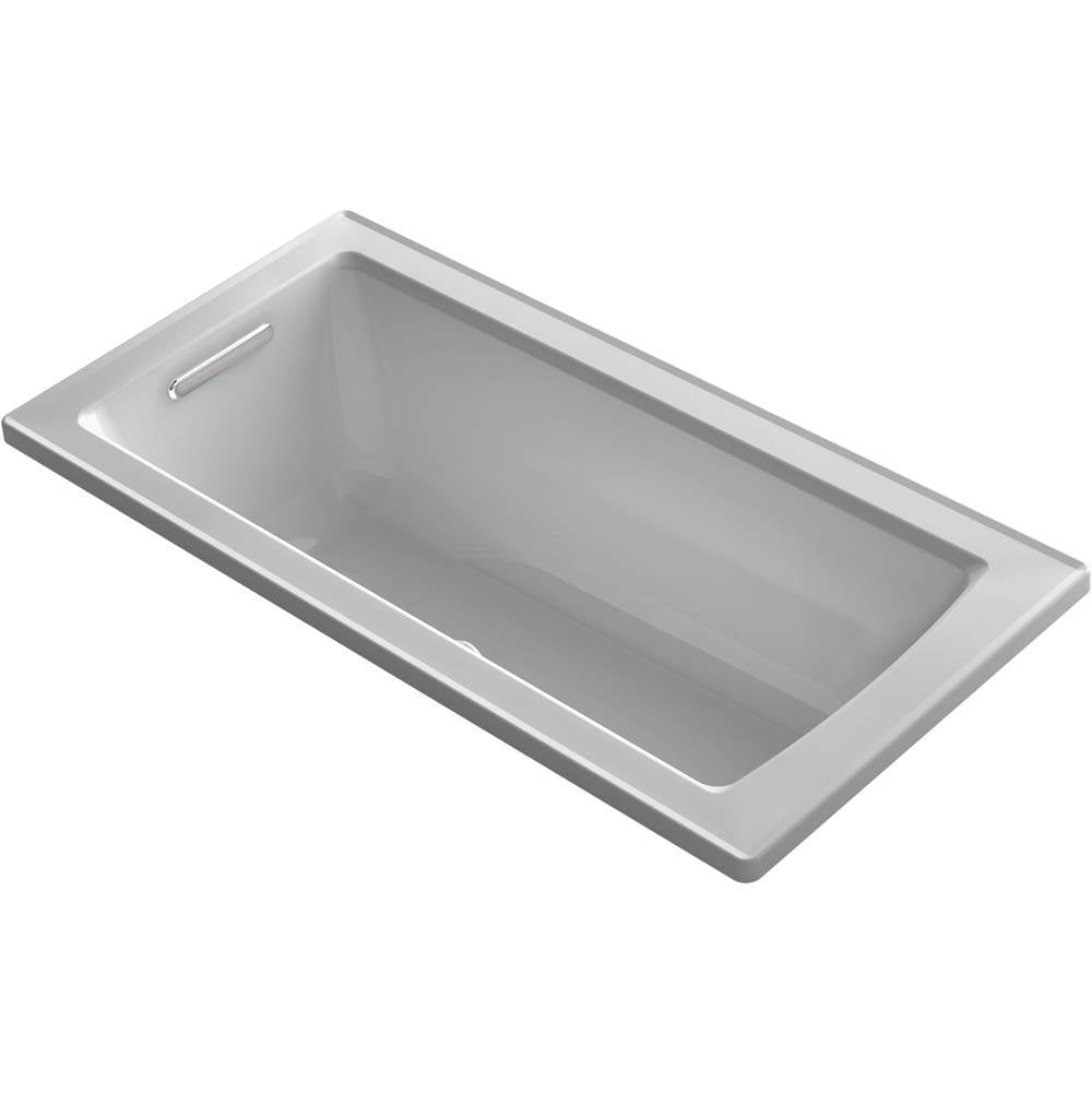 Kohler - Archer 60'' x 30'' drop-in Heated BubbleMassageE air bath - Ice Grey