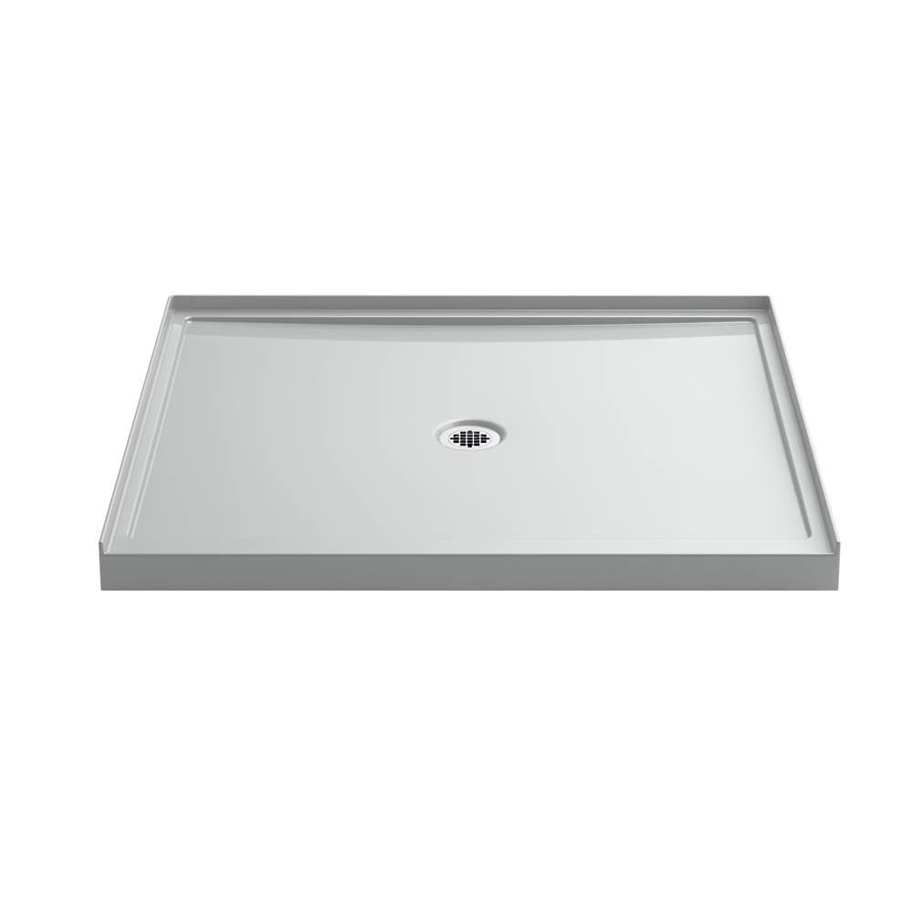 Kohler - Reply 48-in x 42-in Single-Threshold Shower Base with Center Drain, Ice Grey