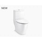 Kohler - ReachE Curv One-piece compact elongated toilet with skirted trapway, dual-flush - White