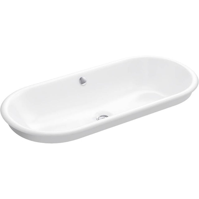 Kohler - Iron Plains 33'' oval drop-in/undermount/vessel bathroom sink with White painted underside - White