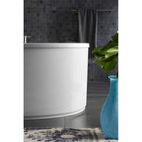 Sunstruck 60'' x 34'' freestanding bath with straight shroud
