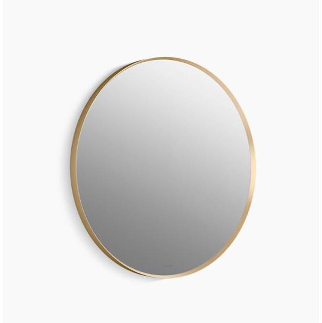 Kohler - Essential 28'' round framed mirror - Moderne Brushed Gold