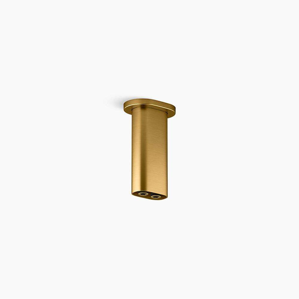 Kohler - Statement 5'' ceiling-mount two-function rainhead arm and flange - Vibrant Brushed Moderne Brass