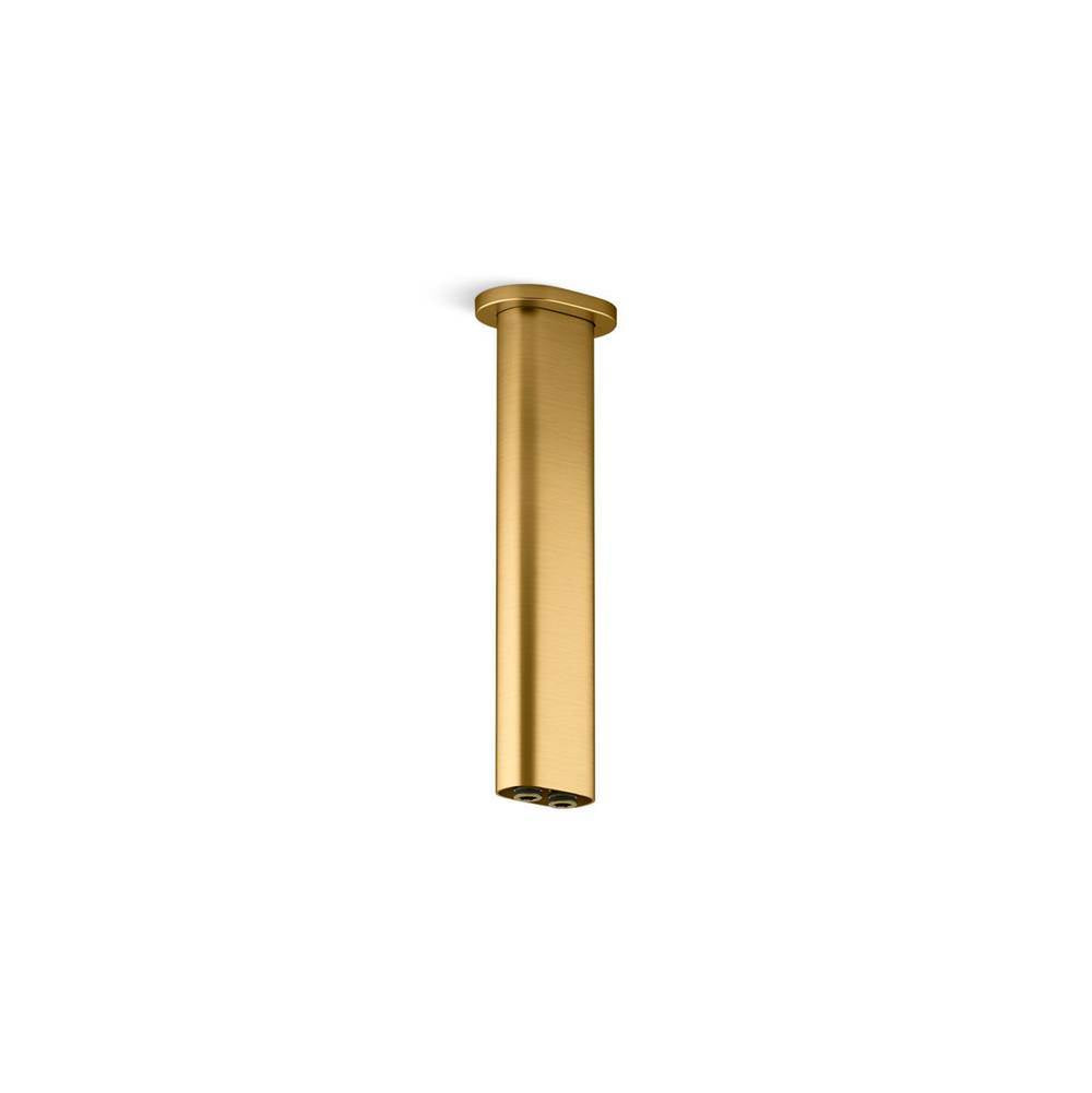 Kohler - Statement 10'' ceiling-mount two-function rainhead arm and flange - Vibrant Brushed Moderne Brass