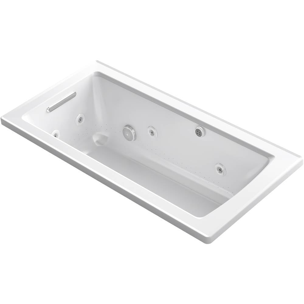 Kohler - Archer 60'' x 30'' drop-in Heated BubbleMassageE air bath with whirlpool - White