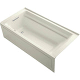 Kohler - Archer 72'' x 36'' alcove Heated BubbleMassageE air bath with Bask heated surface, left drain - Biscuit