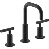 Kohler - Purist Widespread bathroom sink faucet with Lever handles, 1.2 gpm - Matte Black