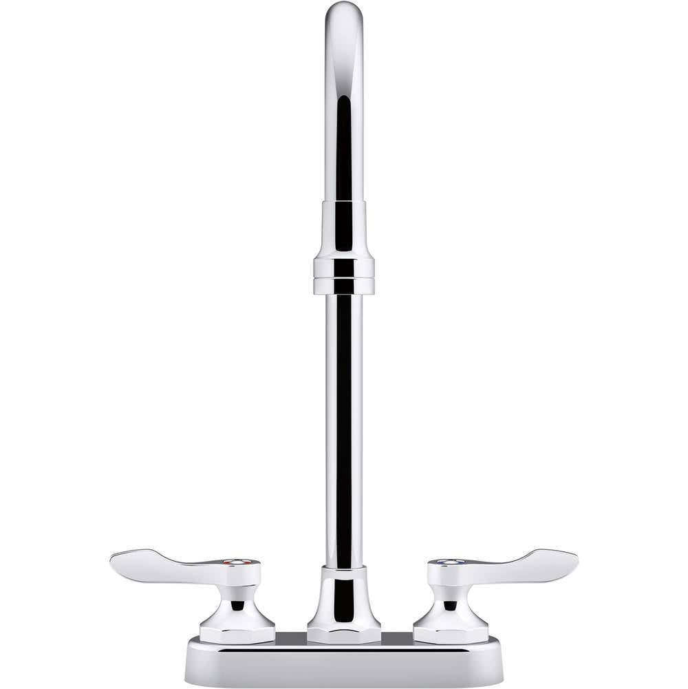 Triton Bowe 0.5 gpm centerset bathroom sink faucet with aerated flow, gooseneck spout and lever handles, drain not included