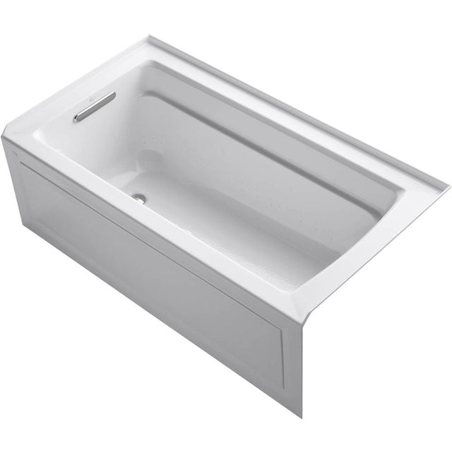 Kohler - Archer 60'' x 32'' integral apron Heated BubbleMassageE air bath with Bask heated surface and left-hand drain - White
