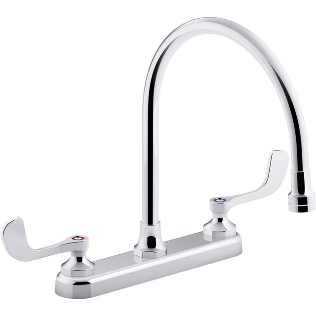 Kohler - Triton Bowe 1.8 gpm kitchen sink faucet with 9-5/16'' gooseneck spout, aerated flow and wristblade handles - Polished Chrome