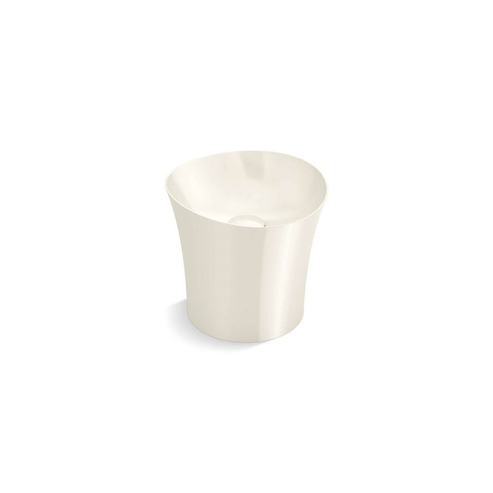 Kohler - VeilE 16'' round vessel bathroom sink or pedestal sink basin, no overflow - Biscuit