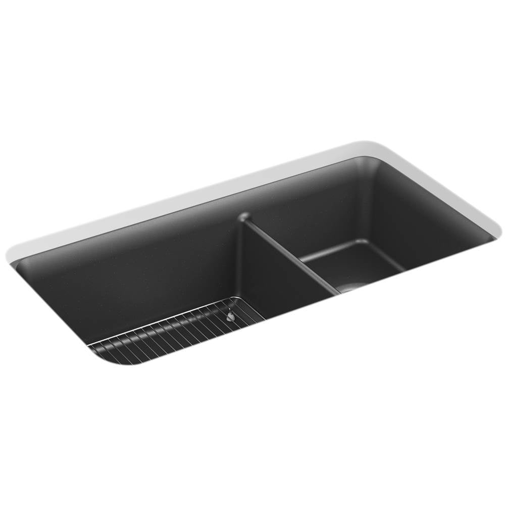 Kohler - Cairn 33-1/2'' undermount double-bowl kitchen sink - Matte Graphite