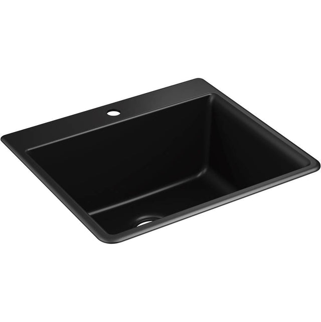 Kohler - Kennon 25'' top-/undermount single-bowl kitchen sink - Matte Black