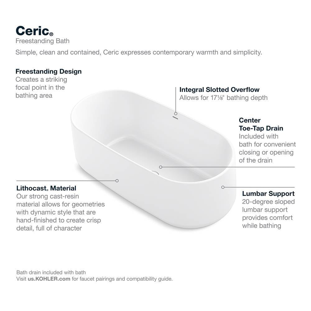 Ceric 60'' x 29'' freestanding bath