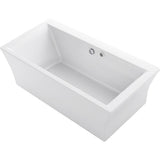 Kohler - Stargaze 72'' x 36'' freestanding Heated BubbleMassageE air bath with Bask heated surface and fluted shroud - White