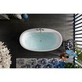 Sunstruck 60'' x 34'' freestanding bath with straight shroud