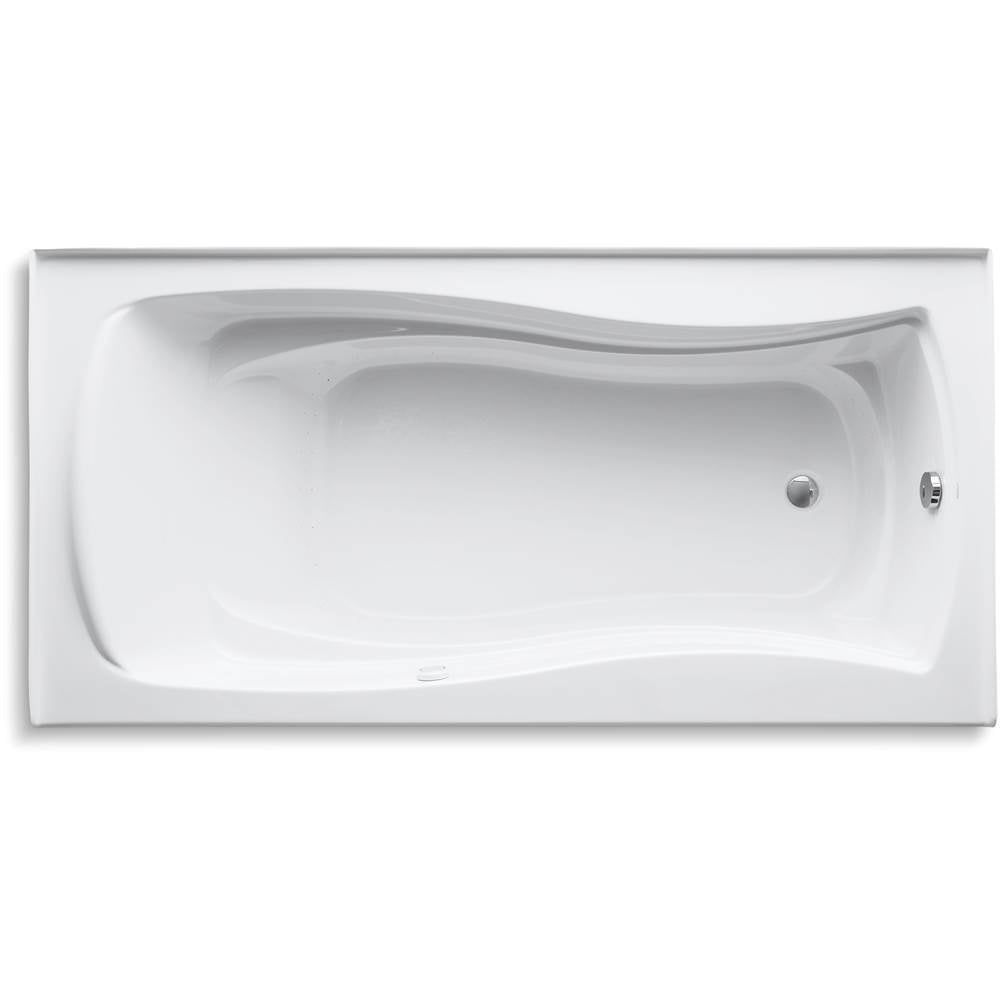 Mariposa 72'' x 36'' alcove Heated BubbleMassageE air bath, right drain
