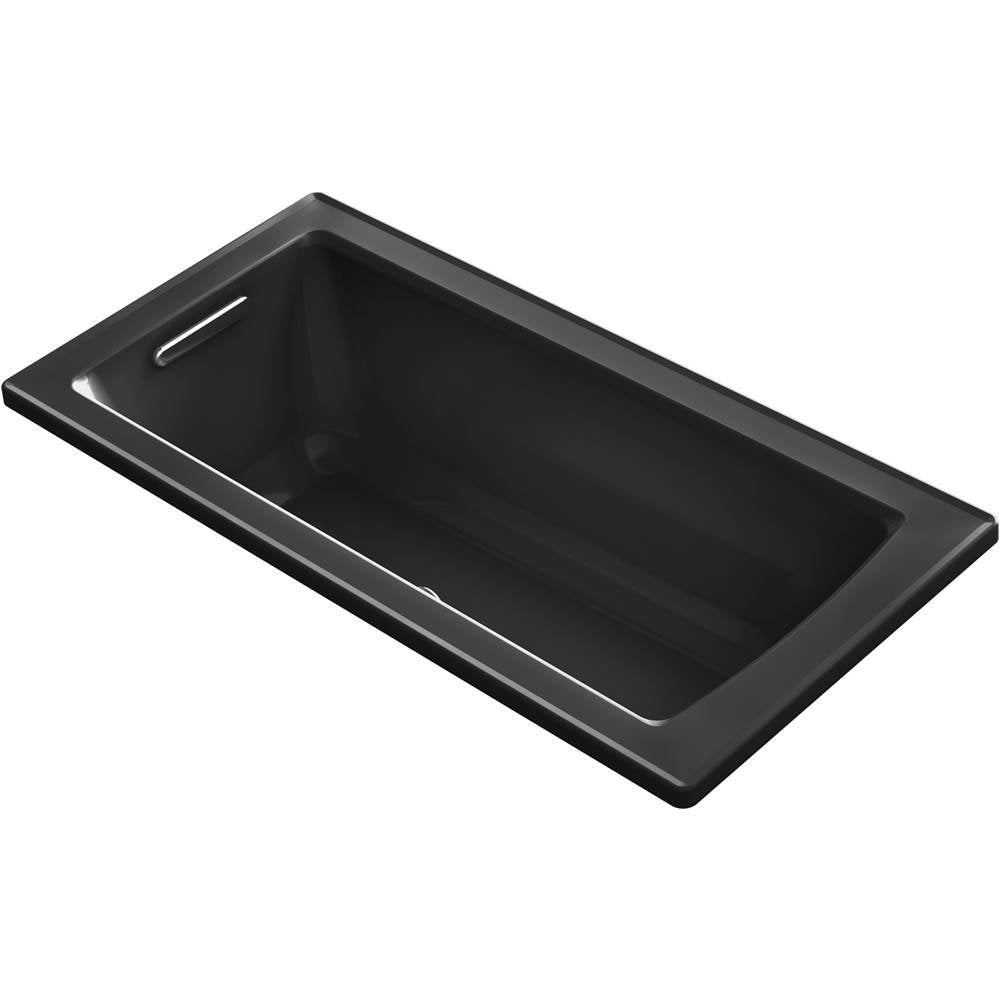 Kohler - Archer 60'' x 30'' drop-in Heated BubbleMassageE air bath - Black