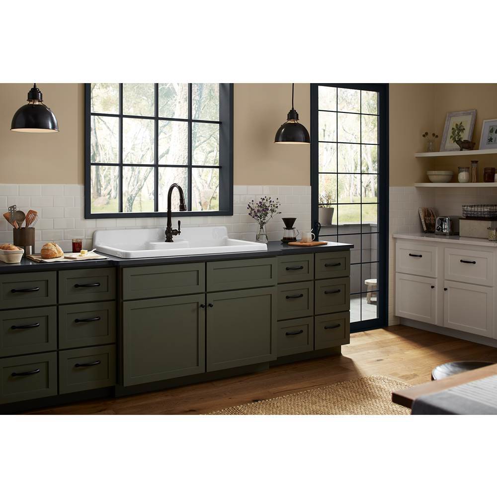 Farmstead 45'' top-/wall-mount single-bowl workstation farmhouse kitchen sink