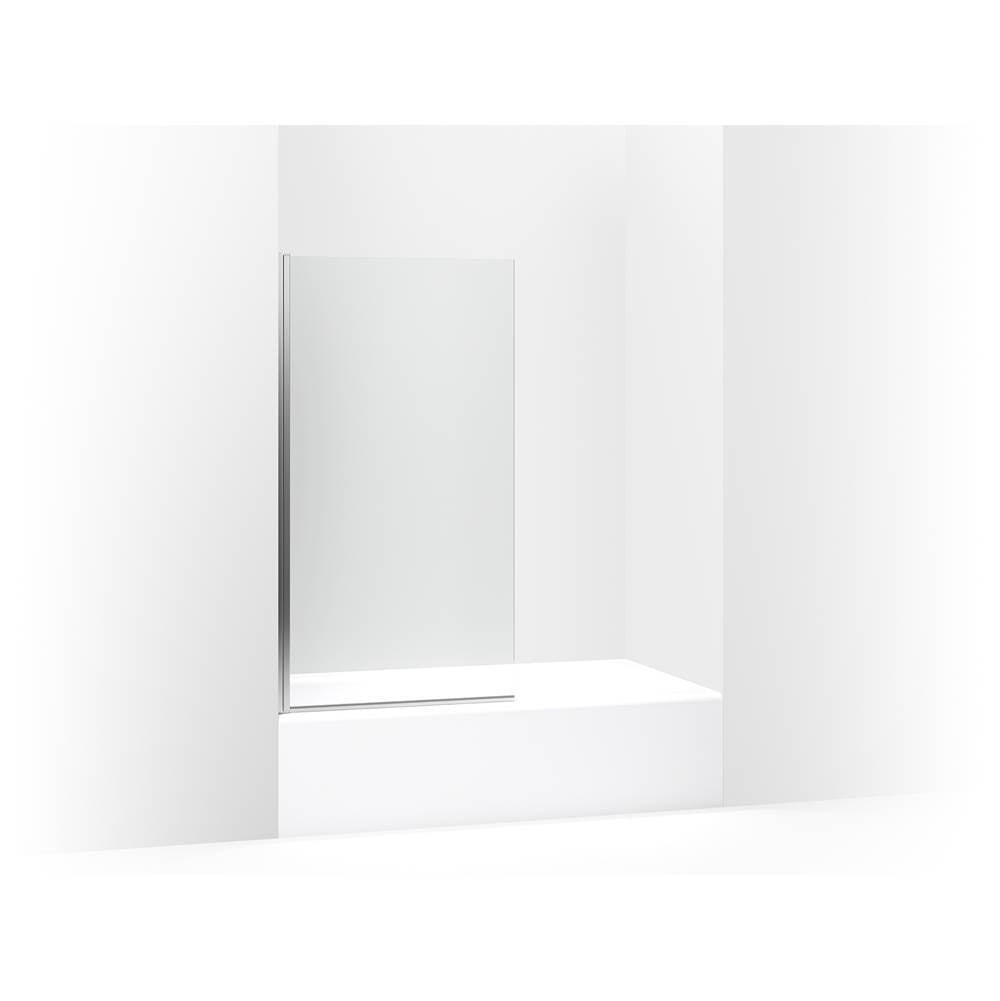 Kohler - Aerie Bath screen, 56-15/16'' x 32'' W with 1/4'' thick Crystal Clear glass and square corner - Bright Polished Silver