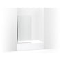 Kohler - Aerie Bath screen, 56-15/16'' x 32'' W with 1/4'' thick Crystal Clear glass and square corner - Bright Polished Silver