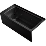 Kohler - Archer 60'' x 30'' alcove Heated BubbleMassageE air bath and whirlpool, right drain - Black