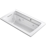 Kohler - Archer 60'' x 32'' drop-in Heated BubbleMassageE air bath and whirlpool - White