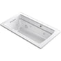 Kohler - Archer 60'' x 32'' drop-in Heated BubbleMassageE air bath and whirlpool - White
