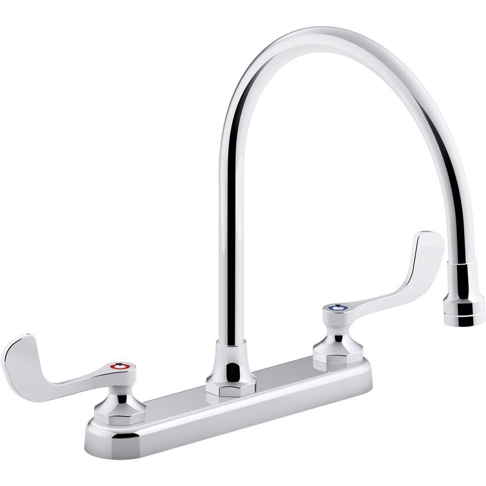 Kohler - Triton Bowe 1.5 gpm kitchen sink faucet with 9-5/16'' gooseneck spout, aerated flow and wristblade handles - Polished Chrome