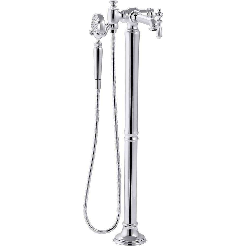 Kohler - Artifacts Floor-mount bath filler trim with handshower - Polished Chrome