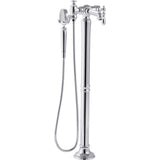 Kohler - Artifacts Floor-mount bath filler trim with handshower - Polished Chrome