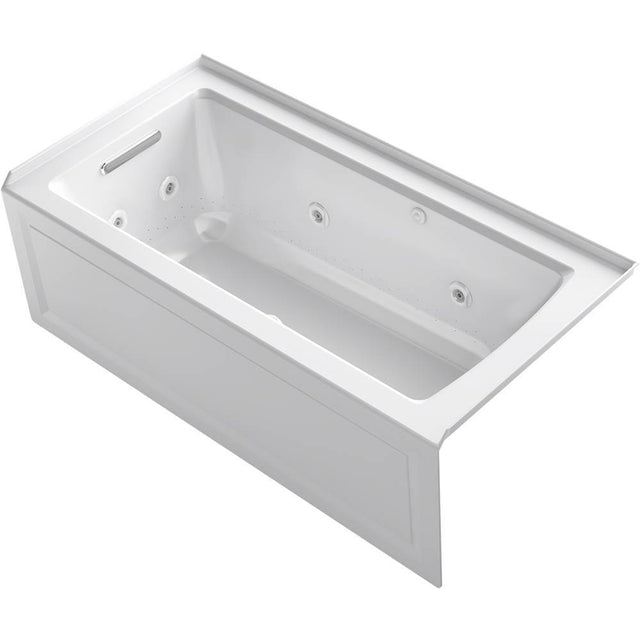 Kohler - Archer 60'' x 30'' alcove Heated BubbleMassageE air bath and whirlpool, left drain - White