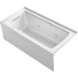 Kohler - Archer 60'' x 30'' alcove Heated BubbleMassageE air bath and whirlpool, left drain - White