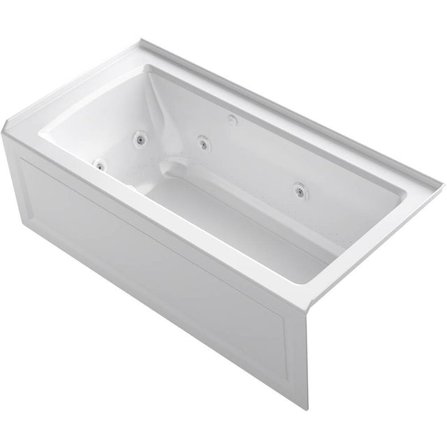 Kohler - Archer 60'' x 30'' alcove Heated BubbleMassageE air bath and whirlpool, right drain - White
