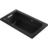 Kohler - Archer 60'' x 32'' drop-in Heated BubbleMassageE air bath and whirlpool - Black