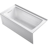 Kohler - Archer 60'' x 30'' alcove Heated BubbleMassageE air bath, left drain - White