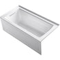 Kohler - Archer 60'' x 30'' alcove Heated BubbleMassageE air bath with Bask heated surface, left drain - White